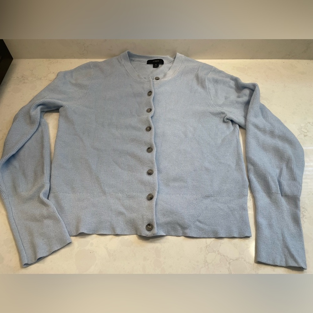Light Blue J. Crew Women's Classic Cotton Cardigan Sweater Women’s Size‎ Small
